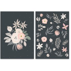 Séria 2 plagátov 30x40 cm - Ružové kvety