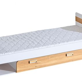 Detská posteľ 80x195cm s úložným priestorom melisa - biela/dub nash