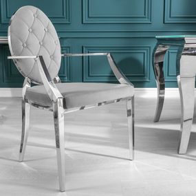 Dizajnová stolička Rococo II šedá / s opierkami - 
