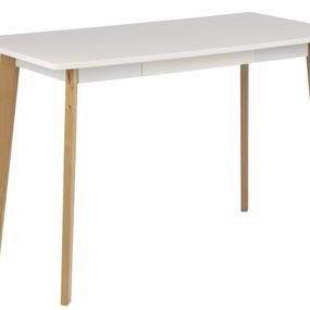 Dizajnový písací stôl Niecy 117 cm, biely