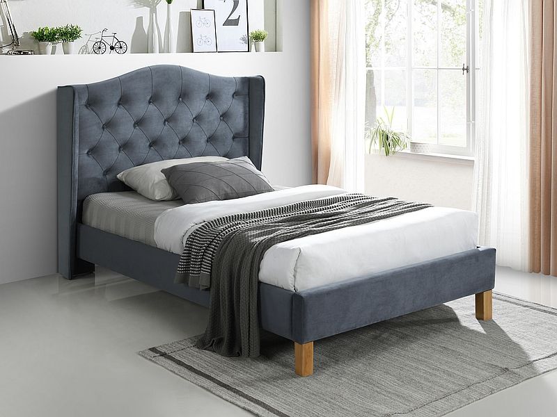 ASPENA čalúnená posteľ 120x200 cm, šedá