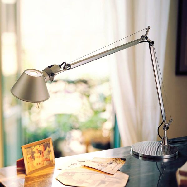 Artemide LED lampa na písací stôl Tolomeo stmievač, Pracovňa / Kancelária, hliník, oceľ, 10W, K: 129cm