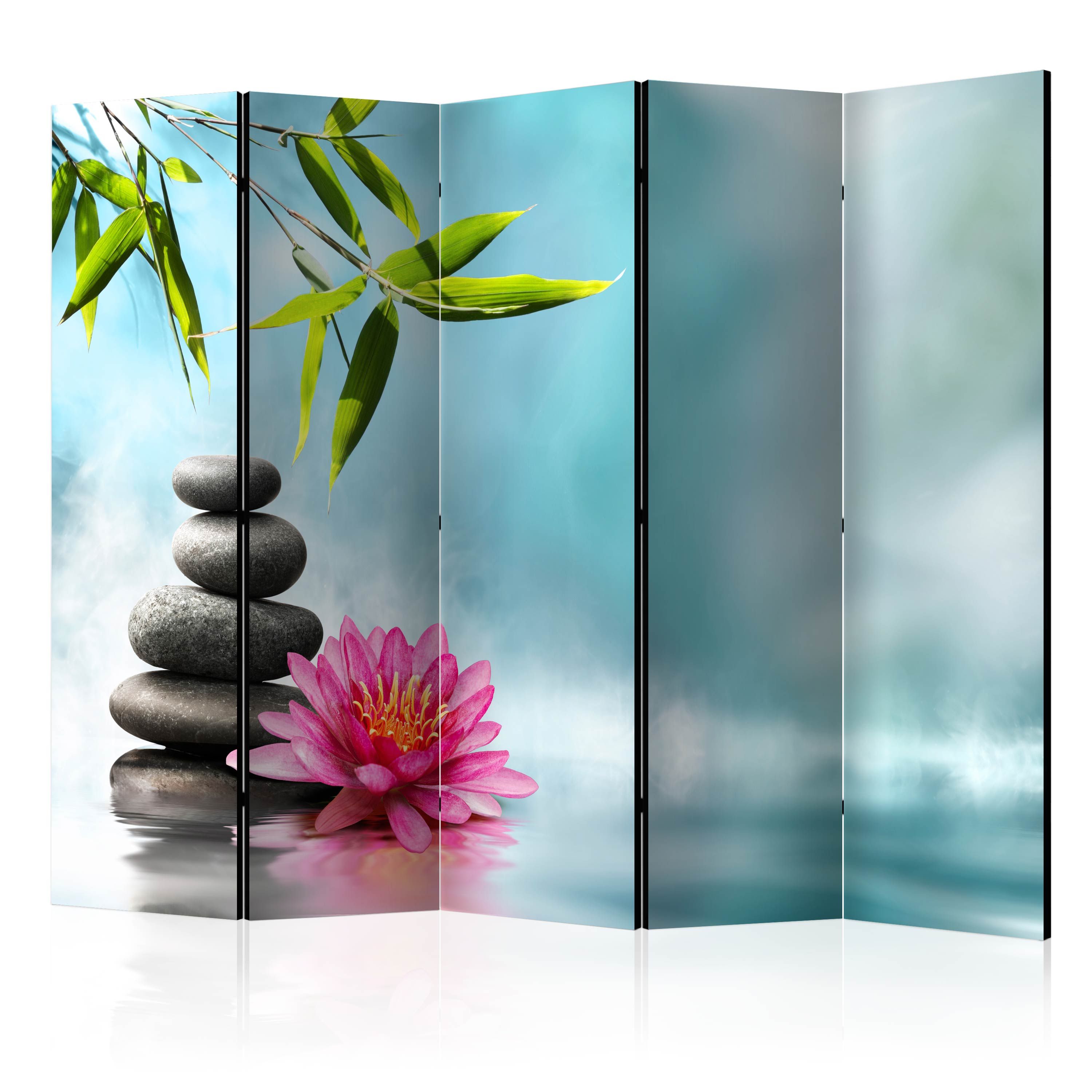 Artgeist Paraván - Water Lily and Zen Stones II [Room Dividers]