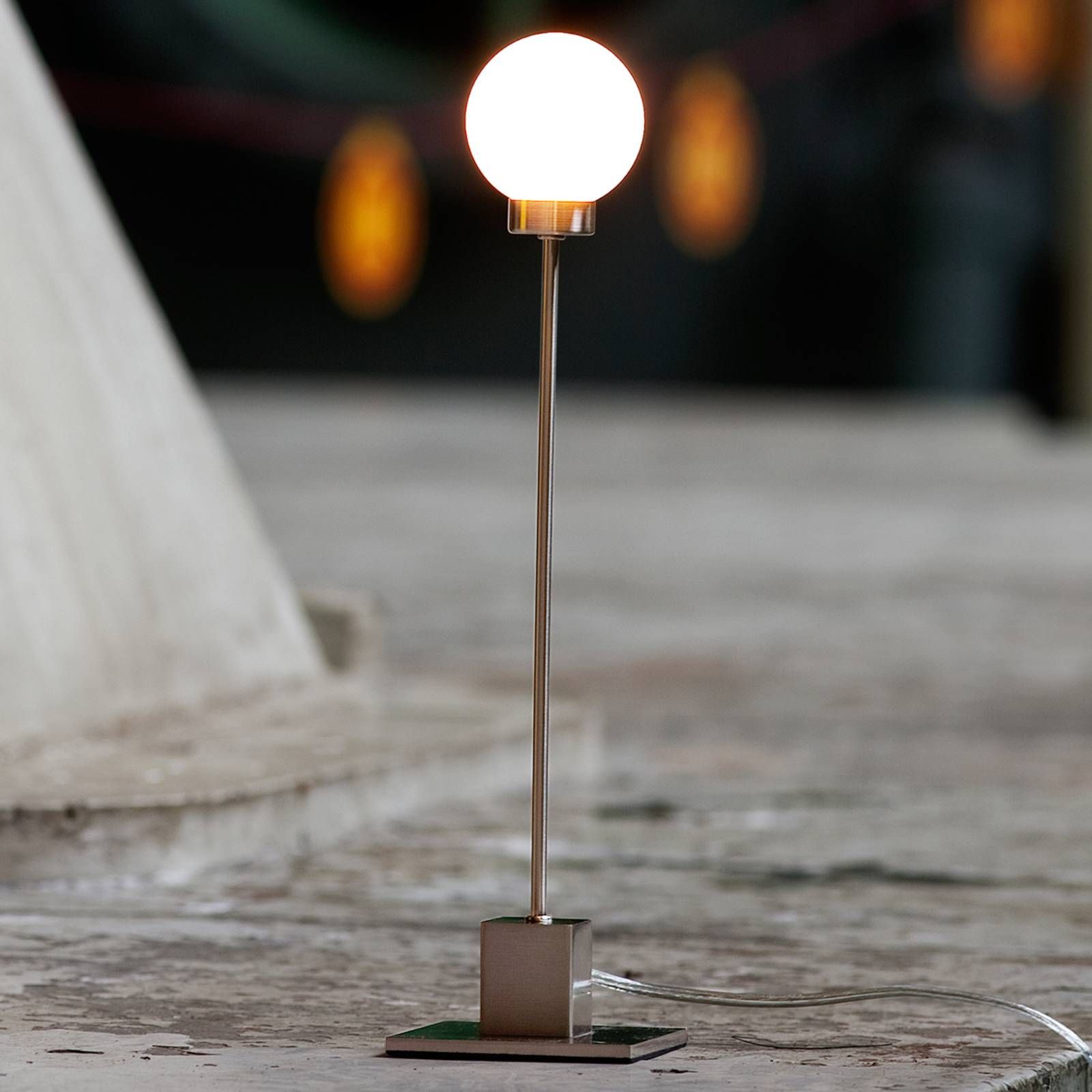 Northern Snowball – stojaca lampa, metalická, Obývacia izba / jedáleň, hliník, oceľ, sklo, G9, 40W, Energialuokka: G, P: 10 cm, L: 10 cm, K: 41cm