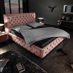 Dizajnová posteľ Laney 160x200 cm staroružový zamat
