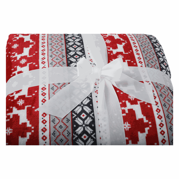 Obojstranná baránková deka, zimný motív, 150x200, RENIFE