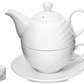 Kinekus Čajník + šálka + podšálka, porcelán