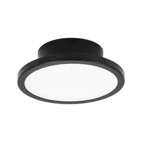 LIGHTME stropné LED svetlo Aqua Ø 14, 7 cm čierna, Kúpeľňa, plast, hliník, GX53, 8W, K: 4.7cm