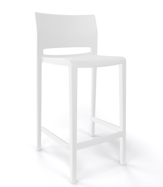 GABER - Barová stolička BAKHITA nízka, biela