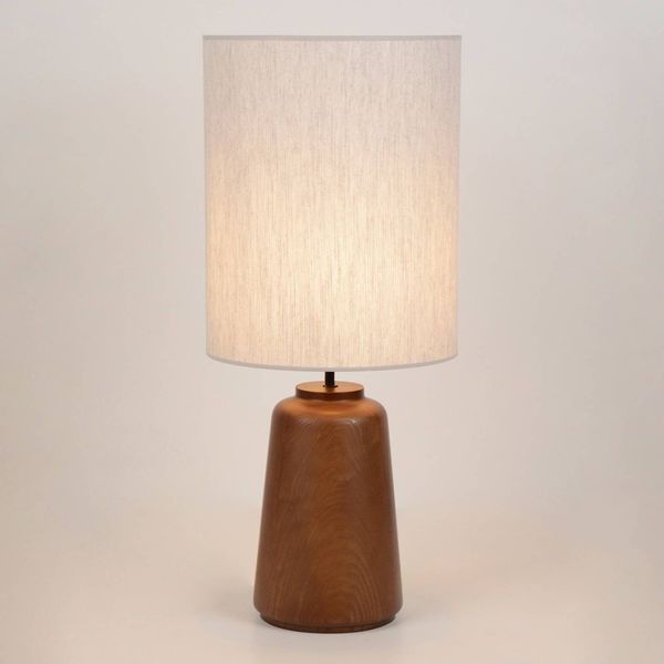 MARKET SET Mokuzaï M stolová lampa, biela, Obývacia izba / jedáleň, drevo, látka, E27, 60W, K: 74.5cm