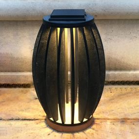 Les Jardins Solárne LED svietidlo Pastek teakové drevo snímač, teak, vysokotlakovo lisovaný laminát (HPL), 3W, K: 47cm