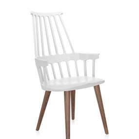 Kartell - Stolička Comback Wooden Legs, biela/dubová