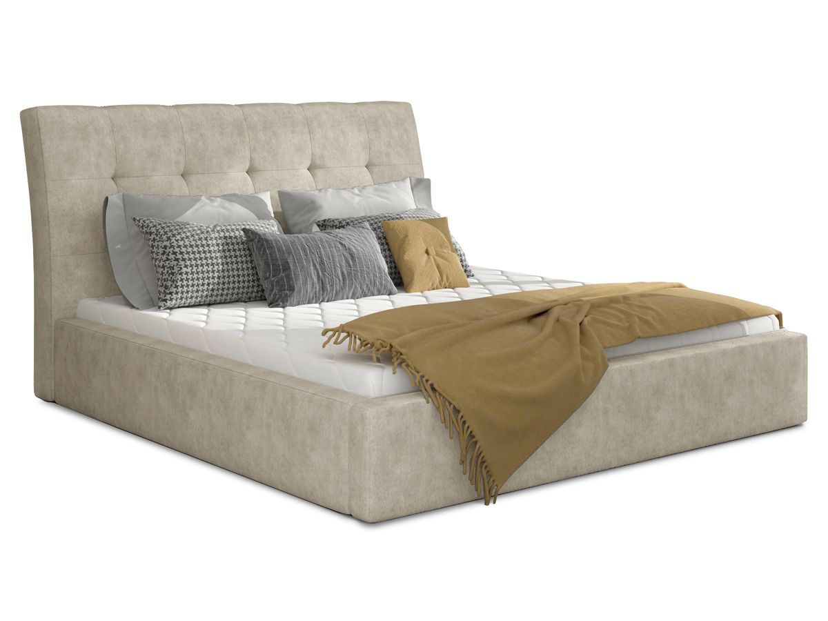 Čalúnená manželská posteľ s roštom Ikaria UP 140 - béžová