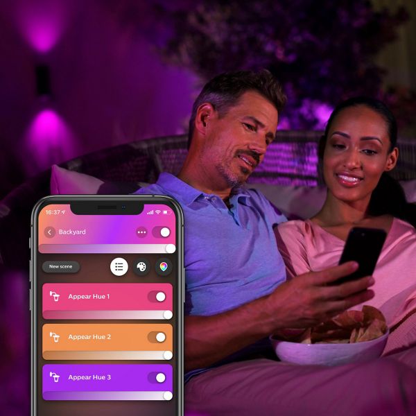 Philips Hue 17463/30 / P7 LED vonkajšie nástenné svietidlo Appear 2x8W | RGB - White and Color Ambiance