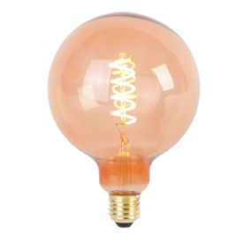 E27 dimbare LED spiraal filament lamp G125 roze 4W 180 lm 2100K