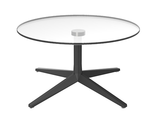 VONDOM - Okrúhly konferenčný stolík FAZ Ø podstavec 80 cm so sklenenou doskou, Ø79, Ø89, Ø100 cm