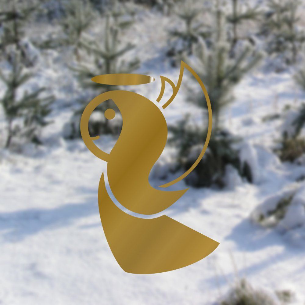 Pieris design Anjel - Vianočná nálepka na okno tyrkysová