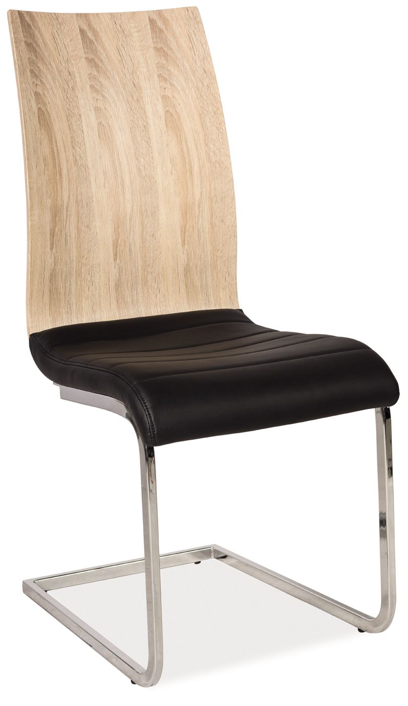 Jedálenská stolička H-791 (ekokoža čierna + lesk vysoký biely)