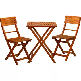 STILISTA záhradný bistro set 2 stoličky + stôl, drevo