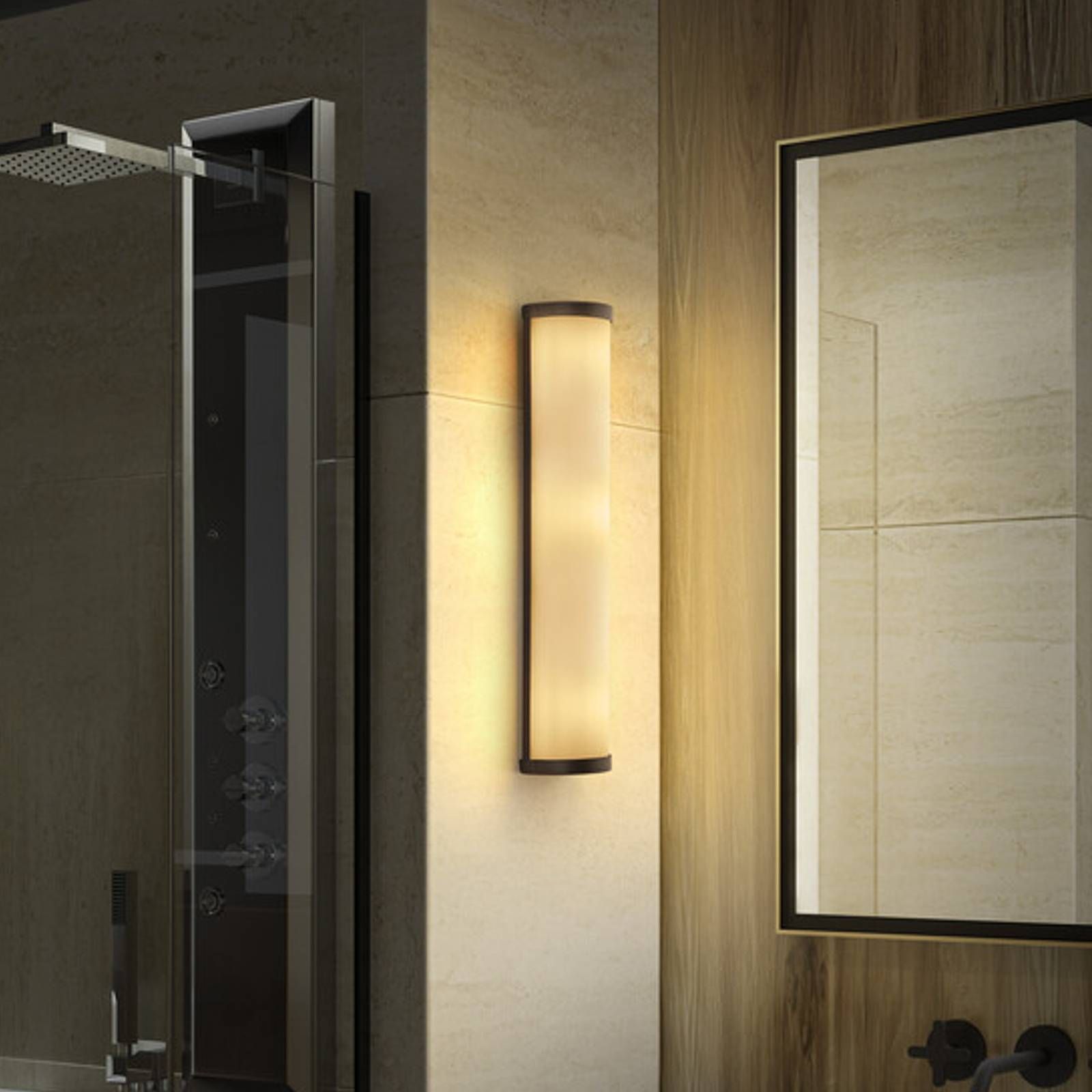 LEDVANCE Bathroom Classic Cylinder 45, 5 cm čierna, Kúpeľňa, oceľ, sklo, E14, 12W, L: 8.6 cm, K: 45.5cm