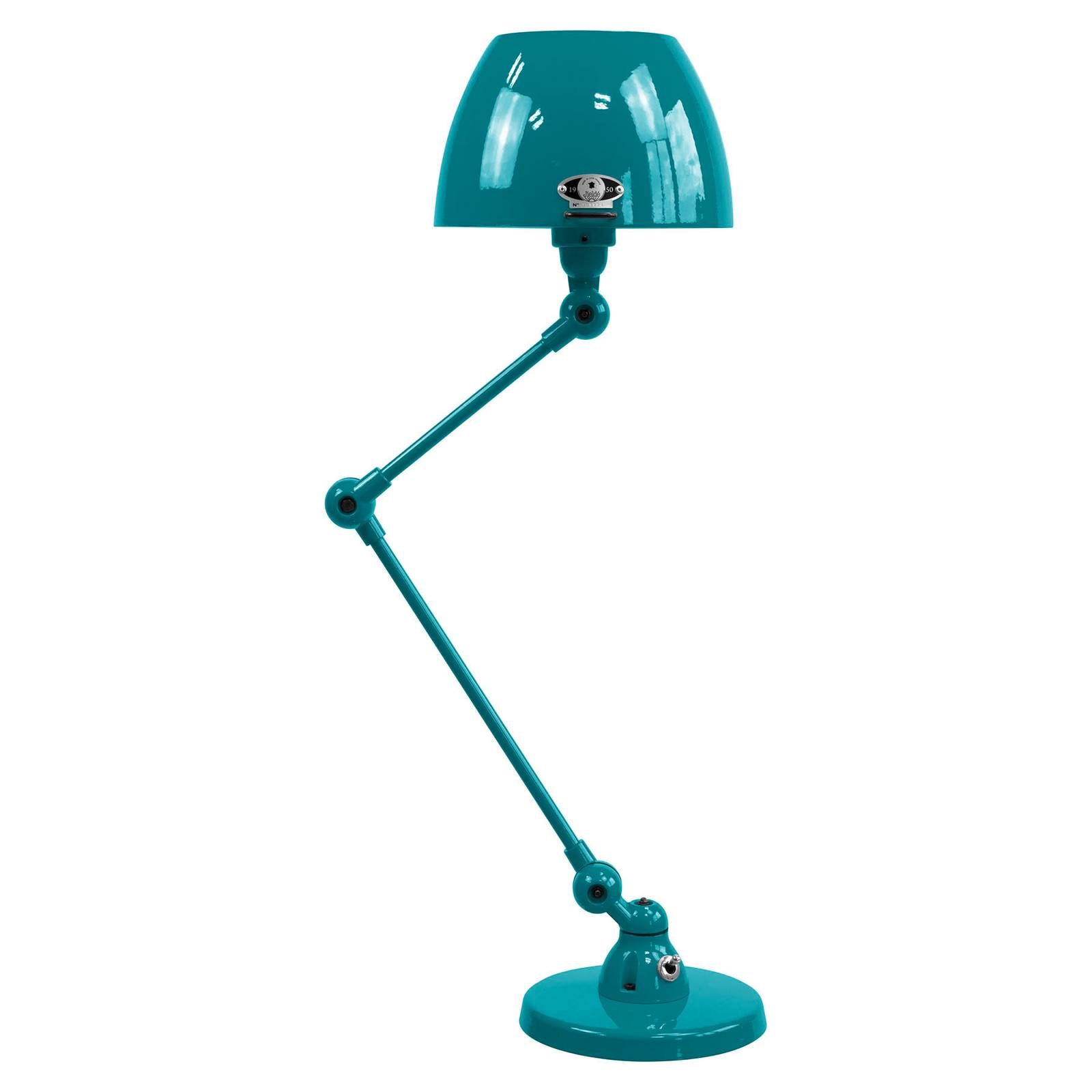 Jieldé Aicler AIC373 stolná lampa, oceánska modrá, Obývacia izba / jedáleň, hliník, oceľ, E14, 25W, K: 59cm