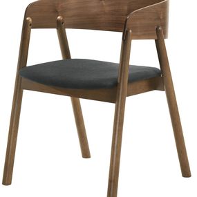 Estila Škandinávska jedálenská stolička Nordica Nogal z hnedého masívneho dreva v prevedení orech so sivým čalúnením 73cm