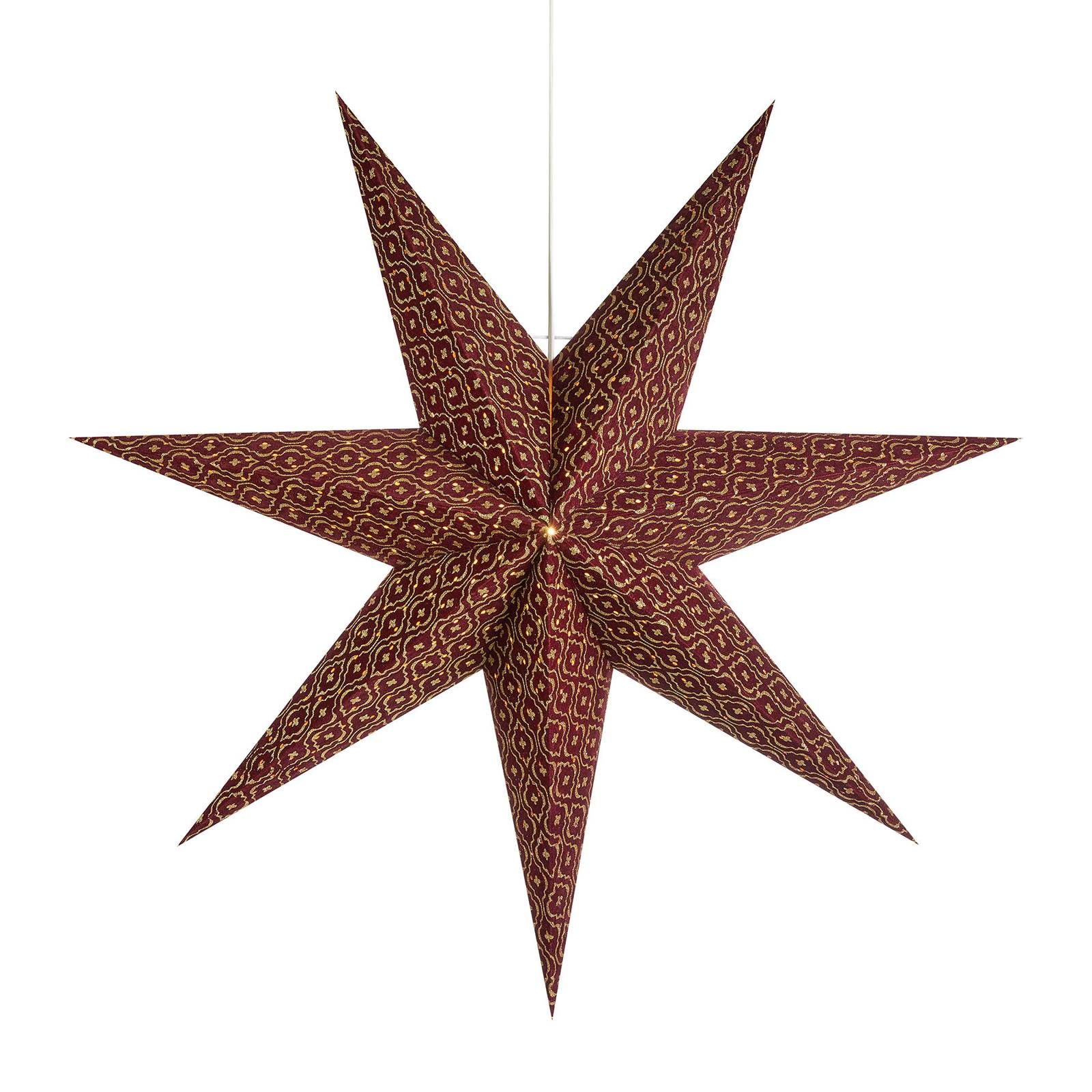 Markslöjd Dekoračná hviezda Baroque zavesenie Ø 45cm bordová, papier, plast, E14, 25W