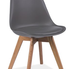 Jedálenská stolička Kris (sivá + dub)