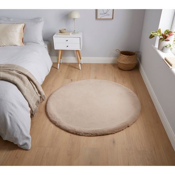 Svetlohnedý koberec Think Rugs Teddy, ⌀ 120 cm