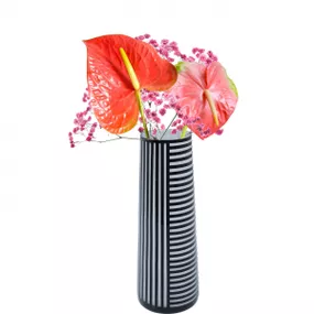 KARE Design Černobílá skleněná váza Brillar 37cm