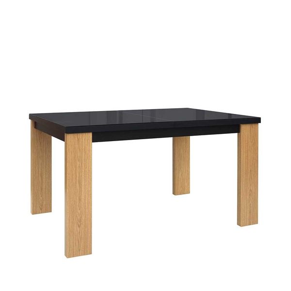 BRW Jedálenský stôl AROSA STO/140 dub baltic/čierny lesk