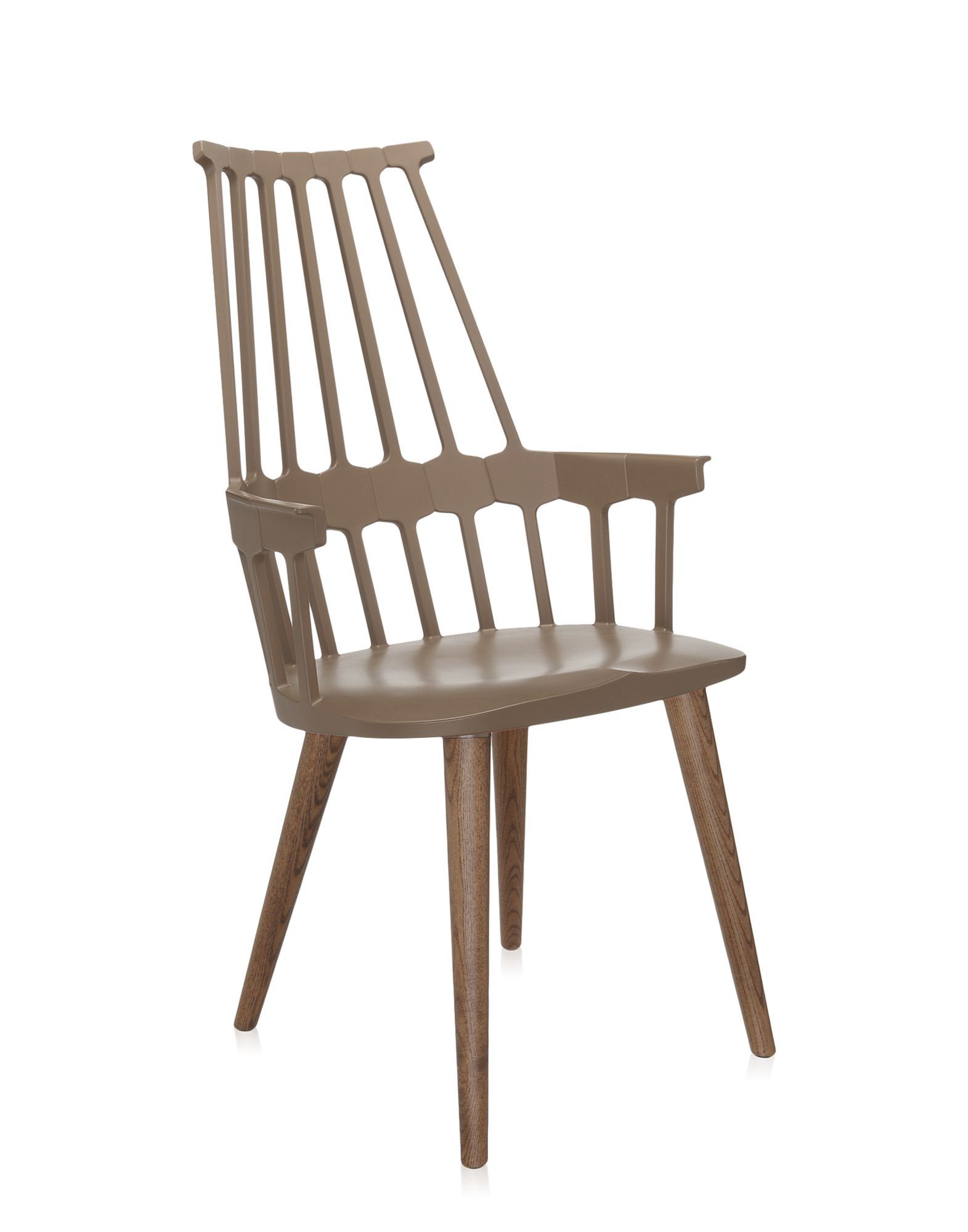 Kartell - Stolička Comback Wooden Legs, hnedá/dubová