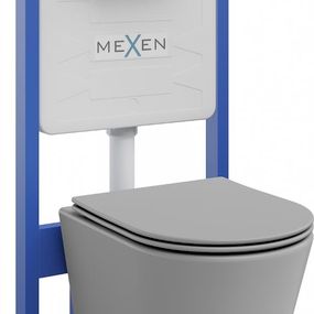 MEXEN/S - WC predstenová inštalačná sada Fenix Slim s misou WC Rico + sedátko softclose, svetlo šedá mat 61030724061