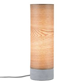 Paulmann Skadi stolná lampa s drevom a betónom, Obývacia izba / jedáleň, drevo, betón, textil, E14, 20W, K: 35cm