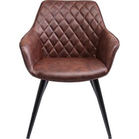 KARE Design Hnědá čalouněná židle s područkami Harry