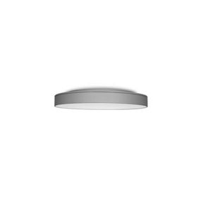 LTS Stropné LED Lunata Small efektný kruh striebro, Pracovňa / Kancelária, akryl, oceľ, 38W, K: 9.6cm