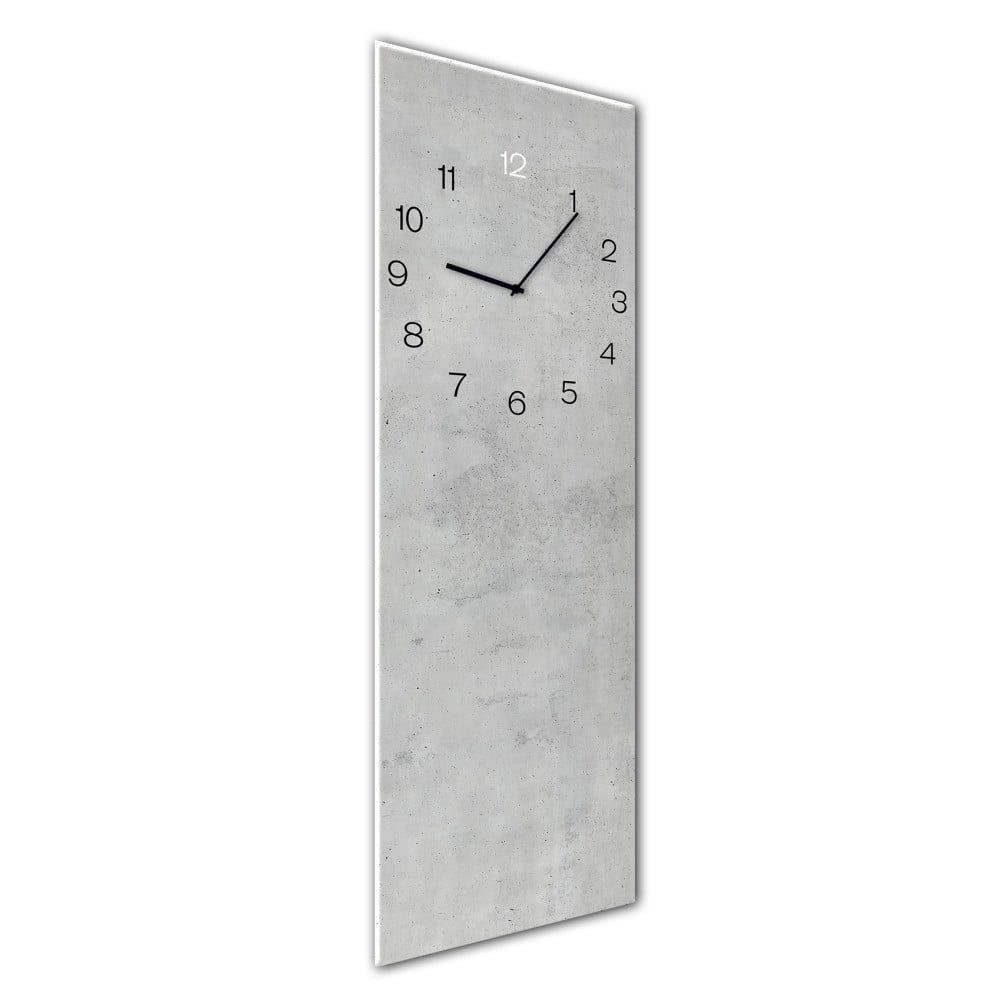 Nástenné hodiny Styler Glassclock Concrete, 20 × 60 cm