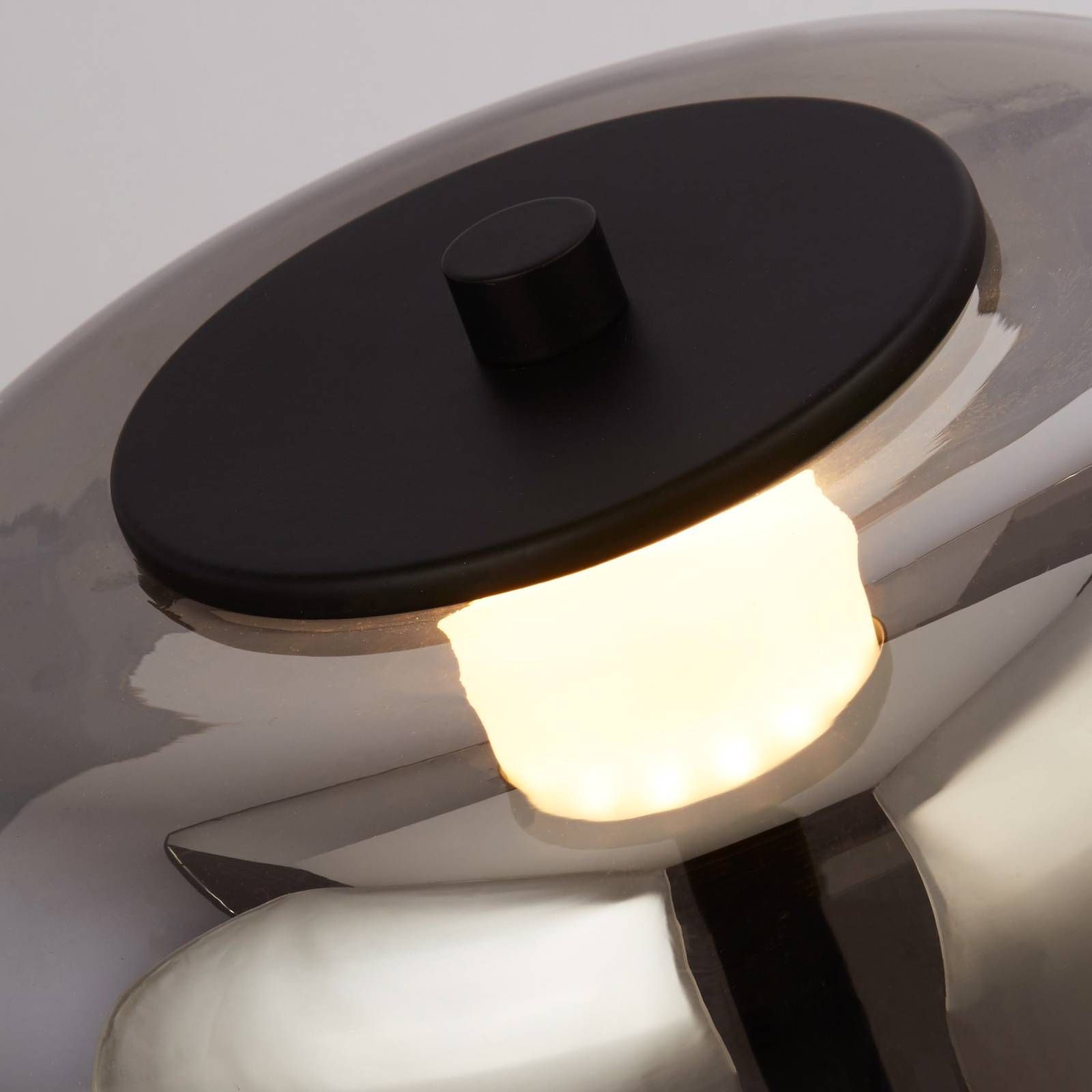 Searchlight Stojacia LED lampa Frisbee so skleneným tienidlom, Obývacia izba / jedáleň, oceľ, sklo, 15W, K: 146cm