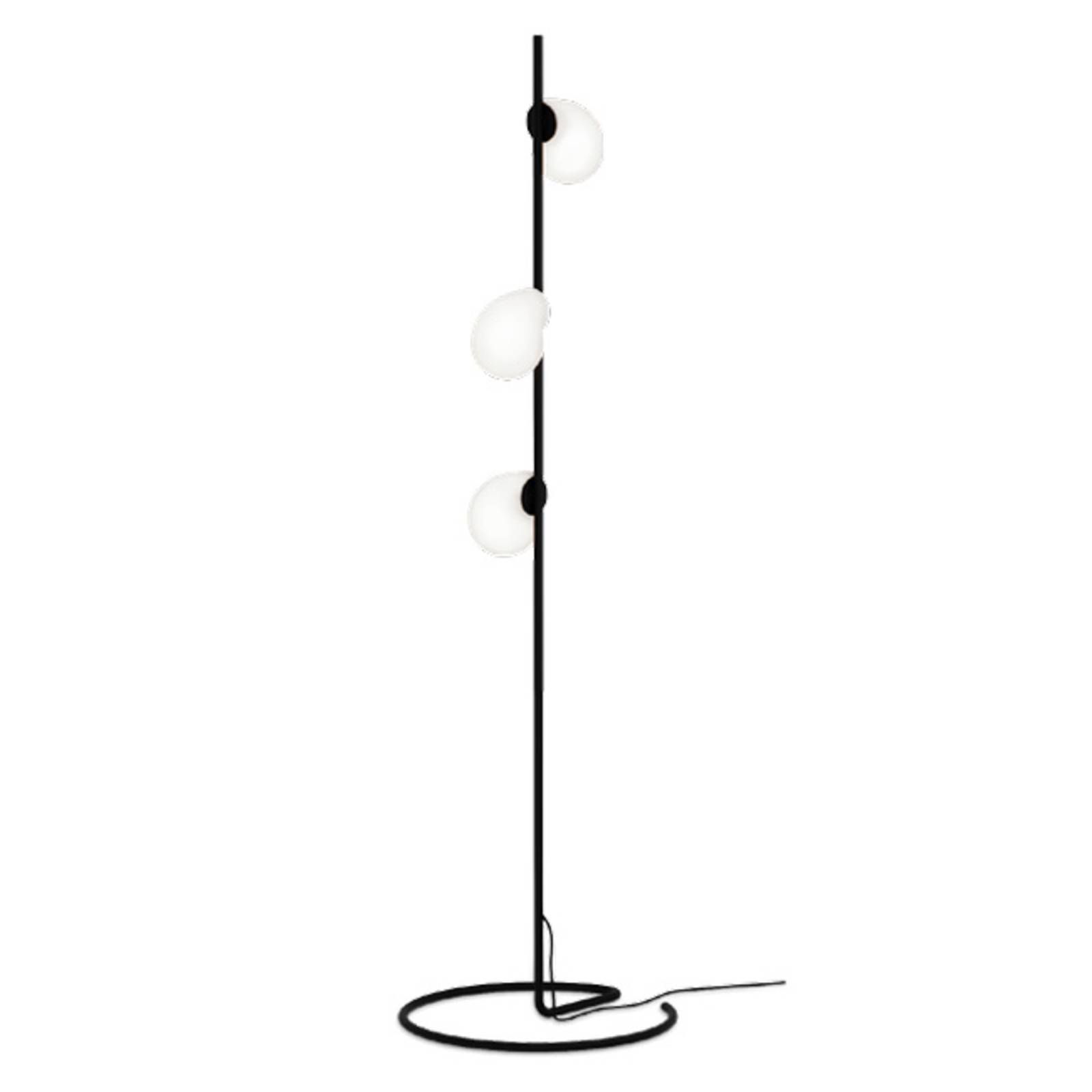 Wever & Ducré Lighting WEVER DUCRÉ Dro 1.0 Comp stojaca čiernobiela, Obývacia izba / jedáleň, hliník, sklo, G9, 3W, K: 159.8cm
