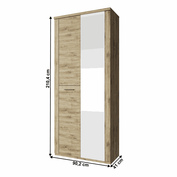 Skriňa 2D so zrkadlom, dub navarra, DORSI