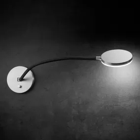 Holtkötter Flex W – nástenné LED svietidlo čierne, Obývacia izba / jedáleň, kov, textil, sklo, 12W