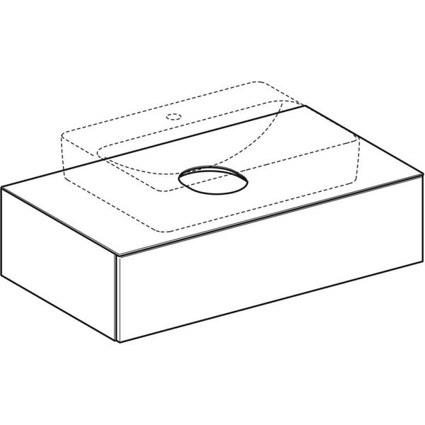 Geberit VariForm - Umývadlová skrinka, 900x510x235 mm, 1 zásuvka a zápachová uzávierka, lesklá biela/matná biela 501.165.00.1