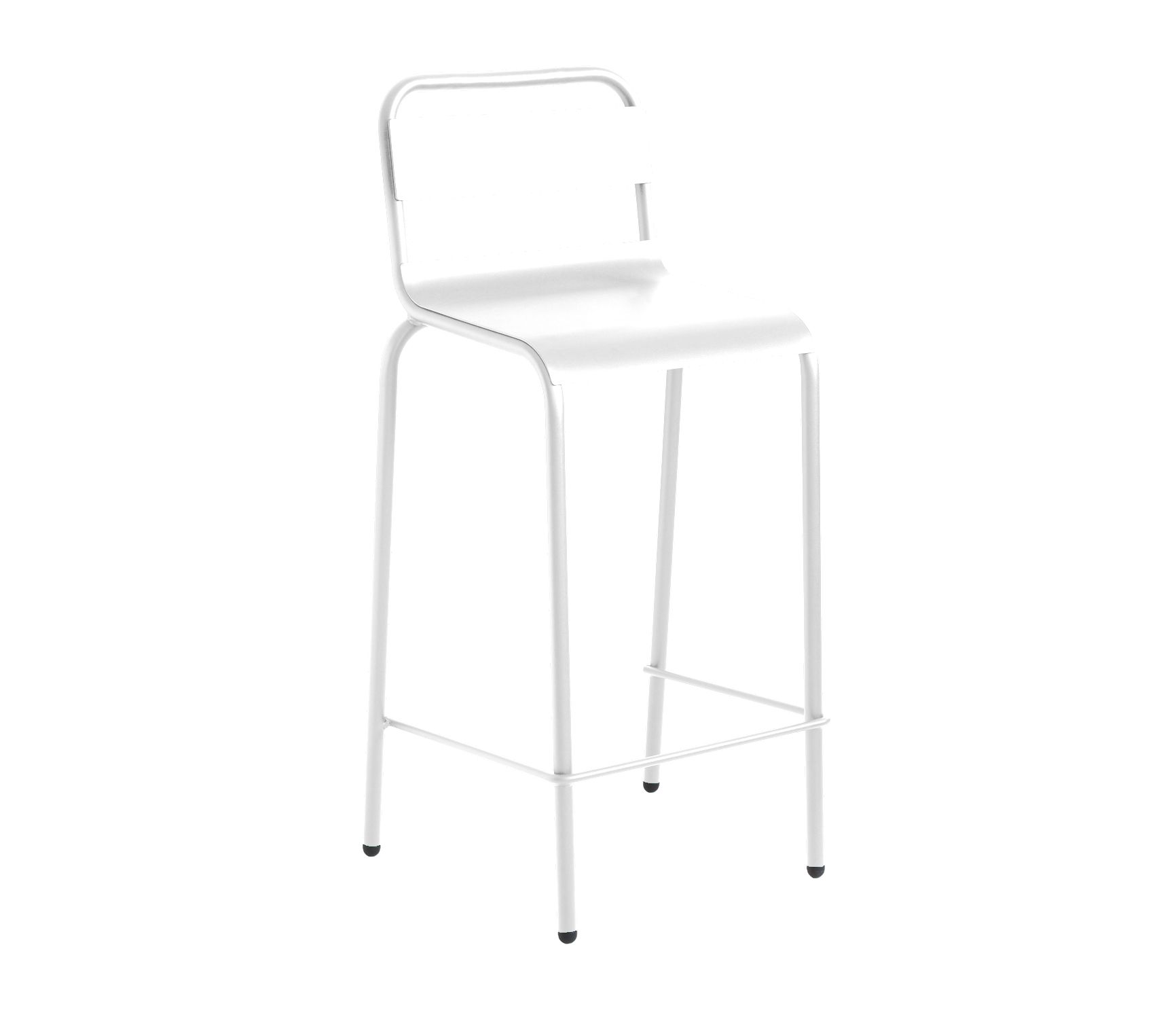 ISIMAR - BIARRITZ nízka hliníková barová stolička - biela