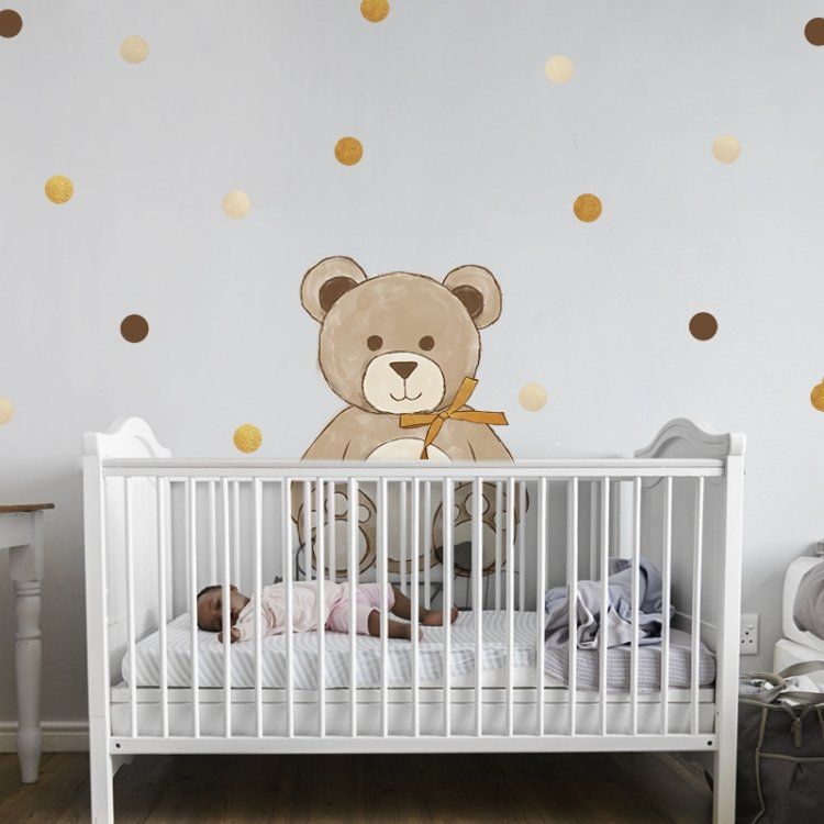 Nálepka na stenu Teddy - dots 57 ks DK245