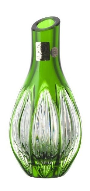 Krištáľová váza Ribwort, farba zelená, výška 150 mm