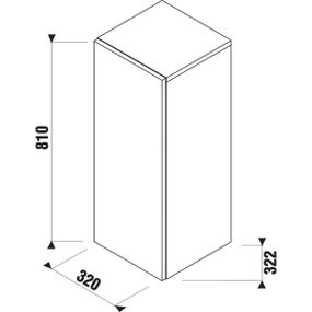 Jika Cubito - Stredná skrinka, 320x810x322 mm, dvere ľavé, biela H43J4211105001