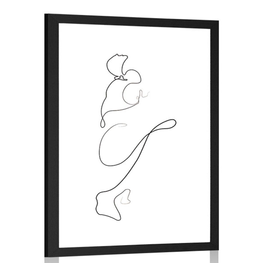 Plagát s paspartou zaujímavé línie - 40x60 black