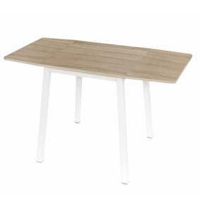 KONDELA Jedálenský stôl, MDF fóliovaná/kov, dub sonoma/biela, 60-120x60 cm, MAURO