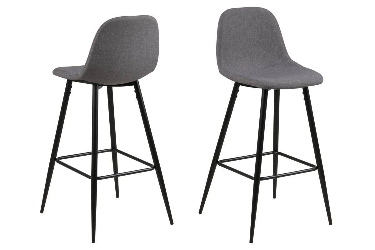 Dizajnová barová stolička Nayeli, svetlo šedá a čierna 91 cm - 