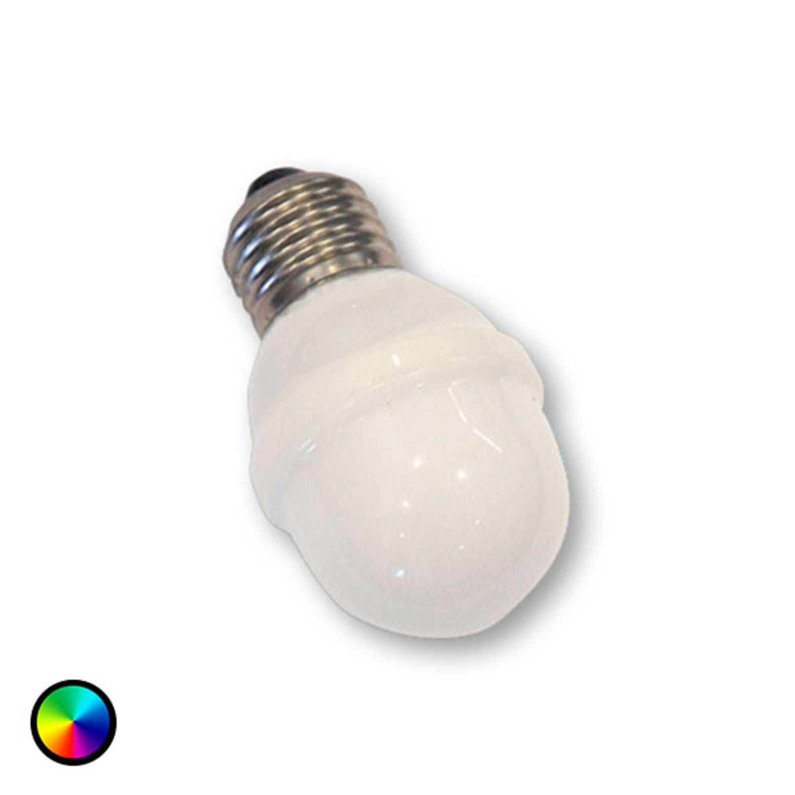 Rotpfeil LED žiarovka golfová loptička E27, 1W, 5, 5 VA RGB, plast, E27, 1W, P: 8.4 cm